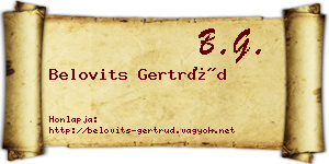 Belovits Gertrúd névjegykártya